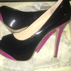 Colorblock Black/Purple High Heels